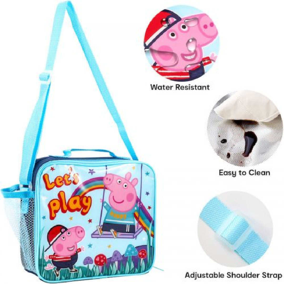 George Pig | Blue Lunch Bag | Little Gecko