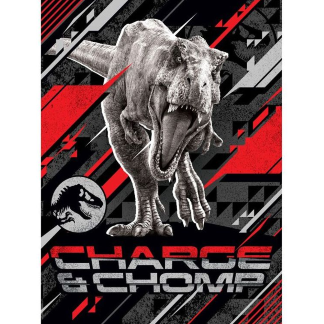 Jurassic World | Charge & Chomp Fleece Blanket | Little Gecko