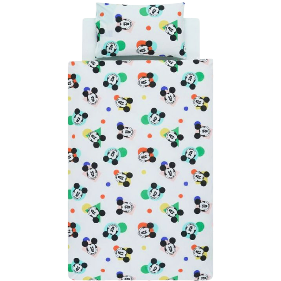 Mickey Mouse | White Single Bed Quilt Cover Set | Little Gecko