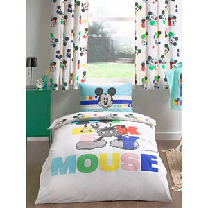 Mickey Mouse | White Single Bed Quilt Cover Set | Little Gecko