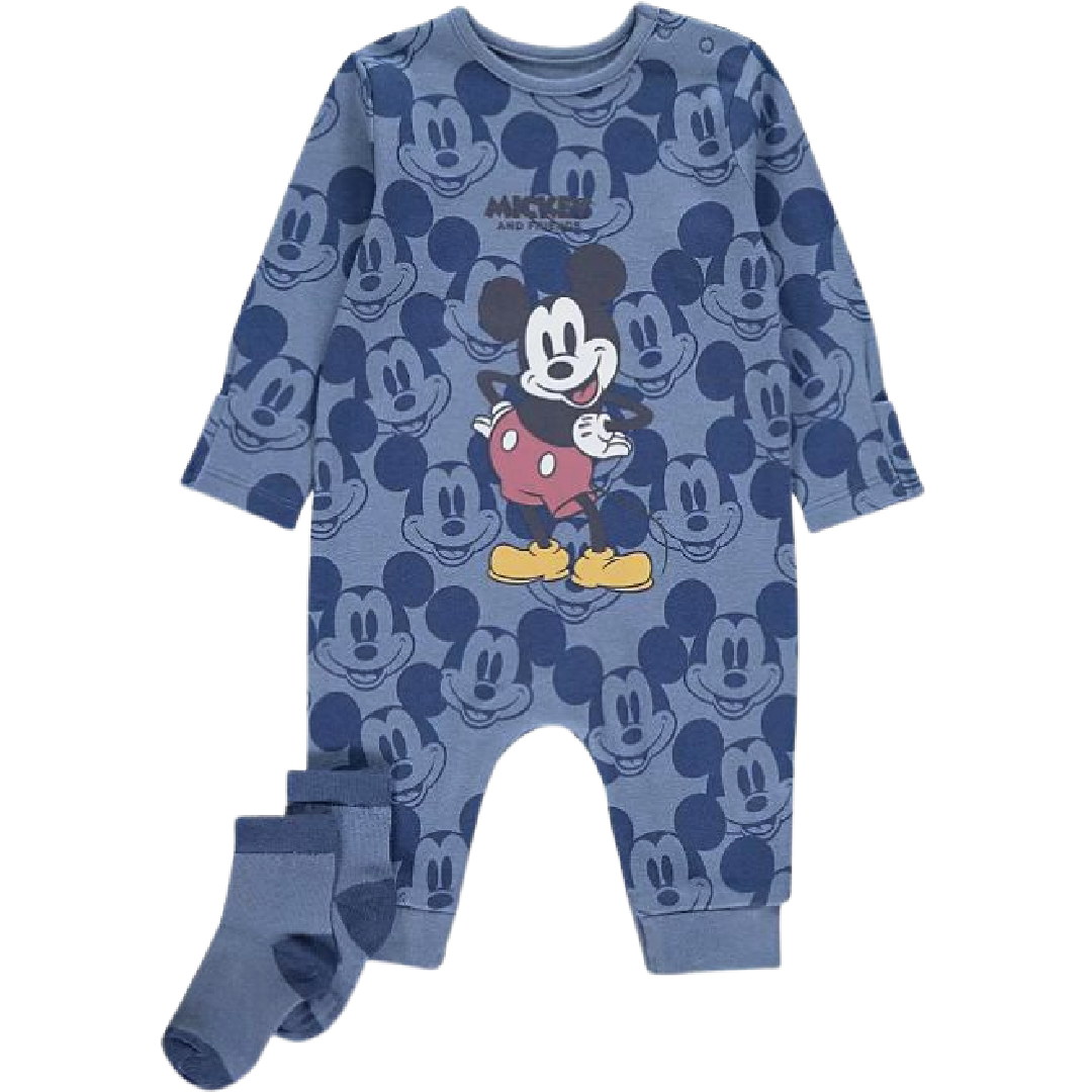 Mickey Mouse | Blue Onesie & Socks Set | Little Gecko
