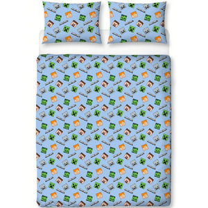 Minecraft | Epic Double/Queen Bed Panel Quilt Cover Set | Little Gecko