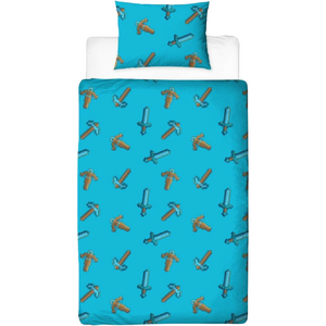 Minecraft | Survive Single Bed Panel Quilt Cover Set | Little Gecko