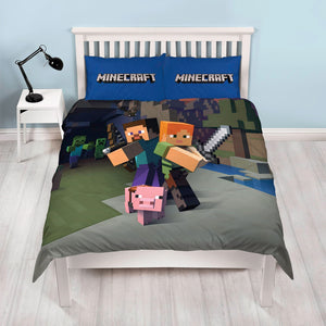 Minecraft | Goodguys Double/Queen Bed Quilt Cover Set | Little Gecko