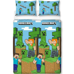 Minecraft | Epic Double/Queen Bed Quilt Cover Set | Little Gecko