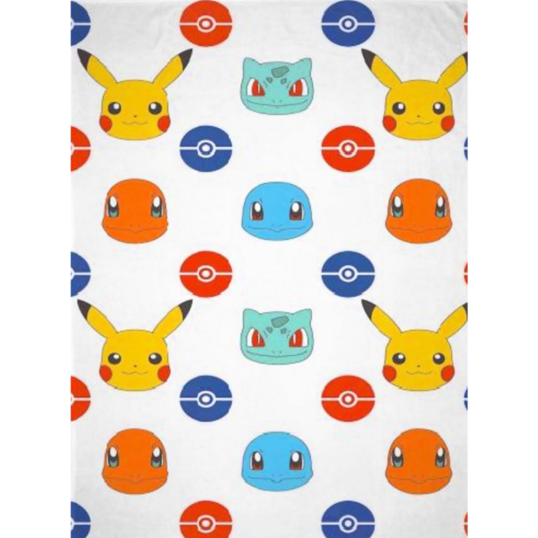 Pokémon | Badges Coral Fleece Blanket | Little Gecko