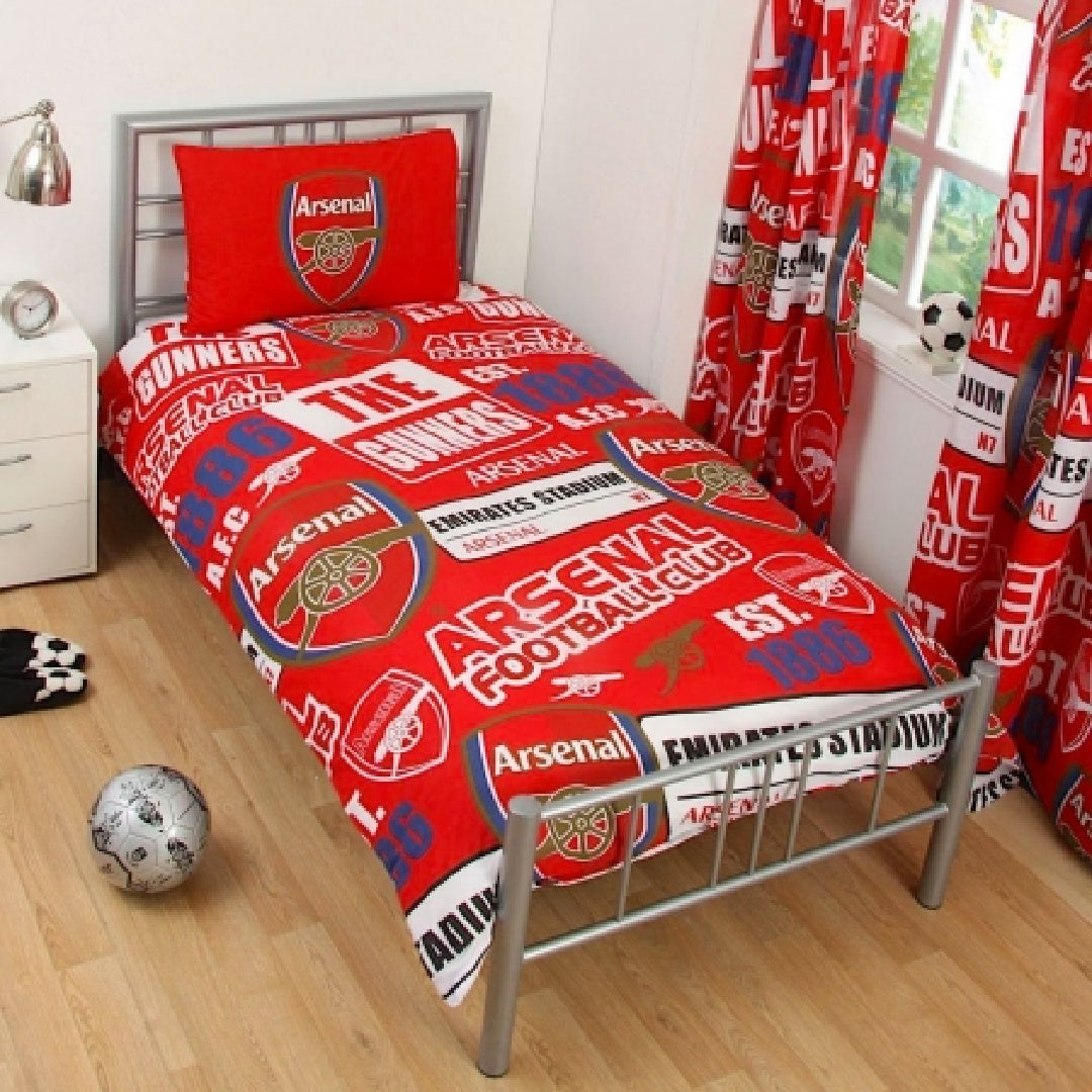 Premier League | Arsenal FC Single Bed Quilt Cover Set | Little Gecko