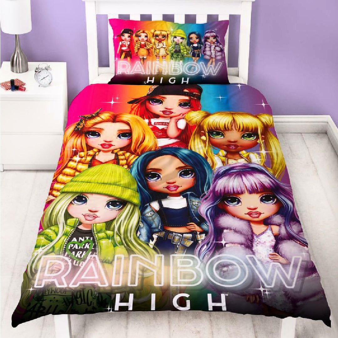 Rainbow High | Glow Single Bed Quilt Cover Set | Little Gecko