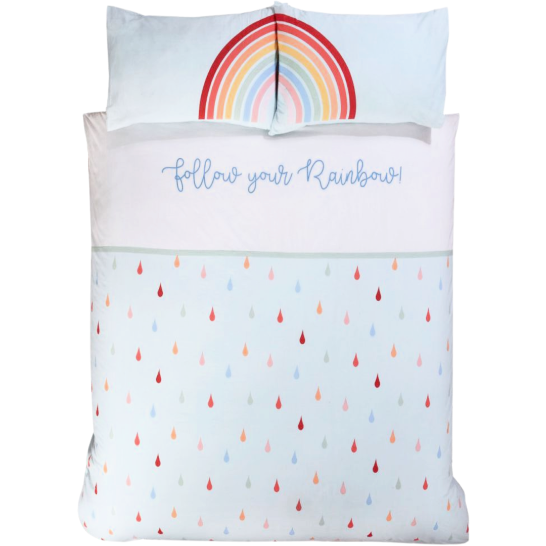 Follow Your Rainbow | Double/Queen Bed Quilt Cover Set | Little Gecko