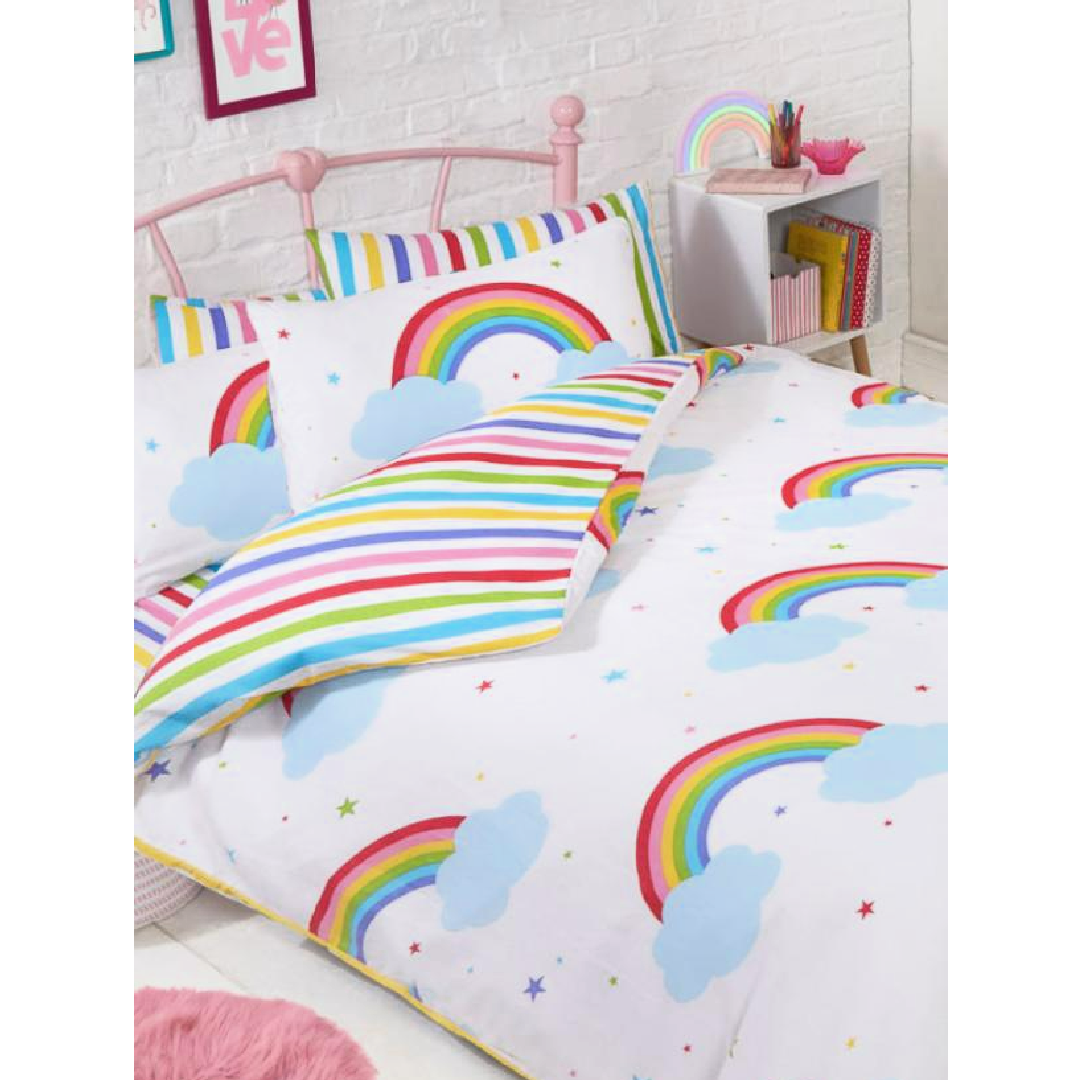 Rainbow Sky | Double/Queen Bed Quilt Cover Set | Little Gecko
