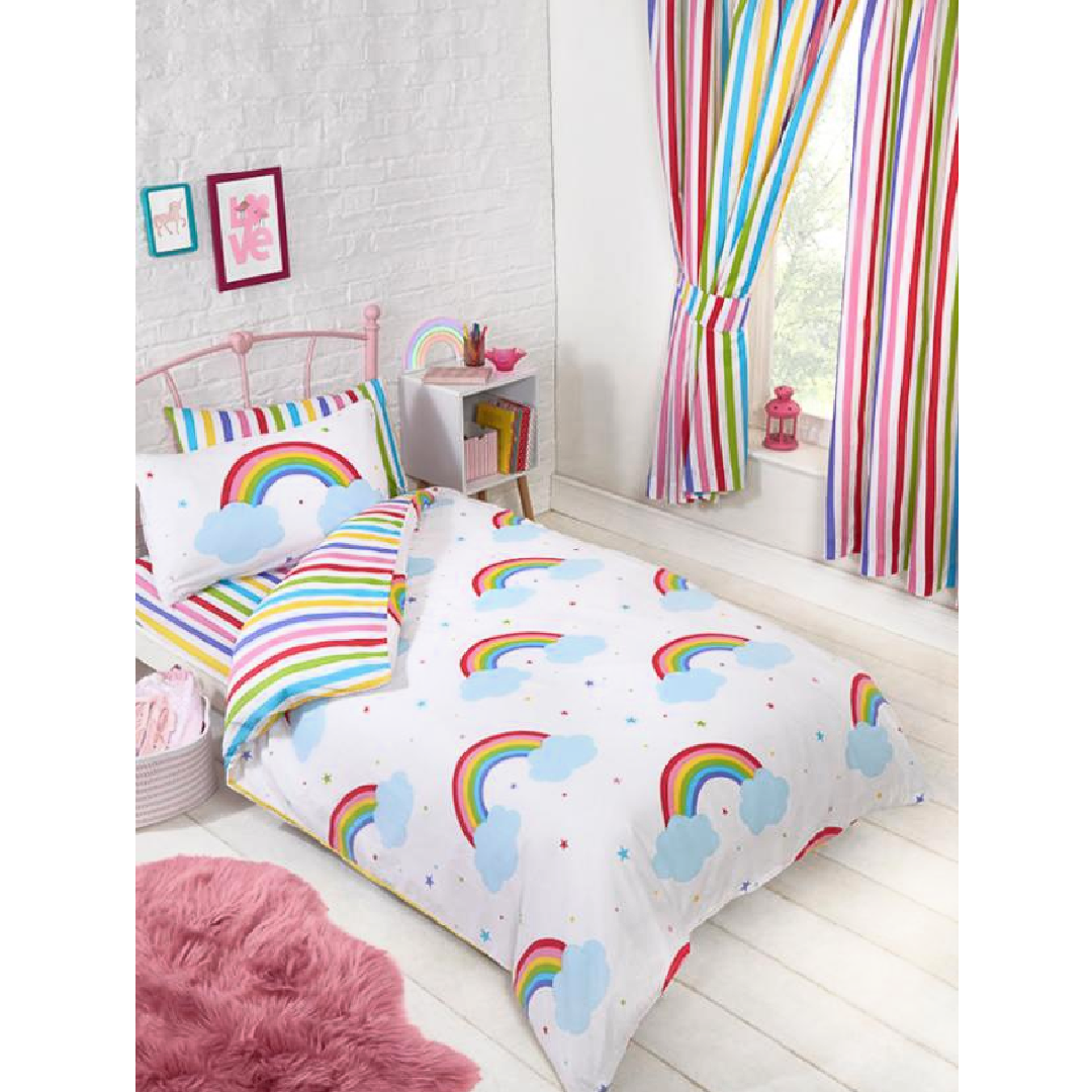 Rainbow Sky | Single Bed Quilt Cover Set | Little Gecko