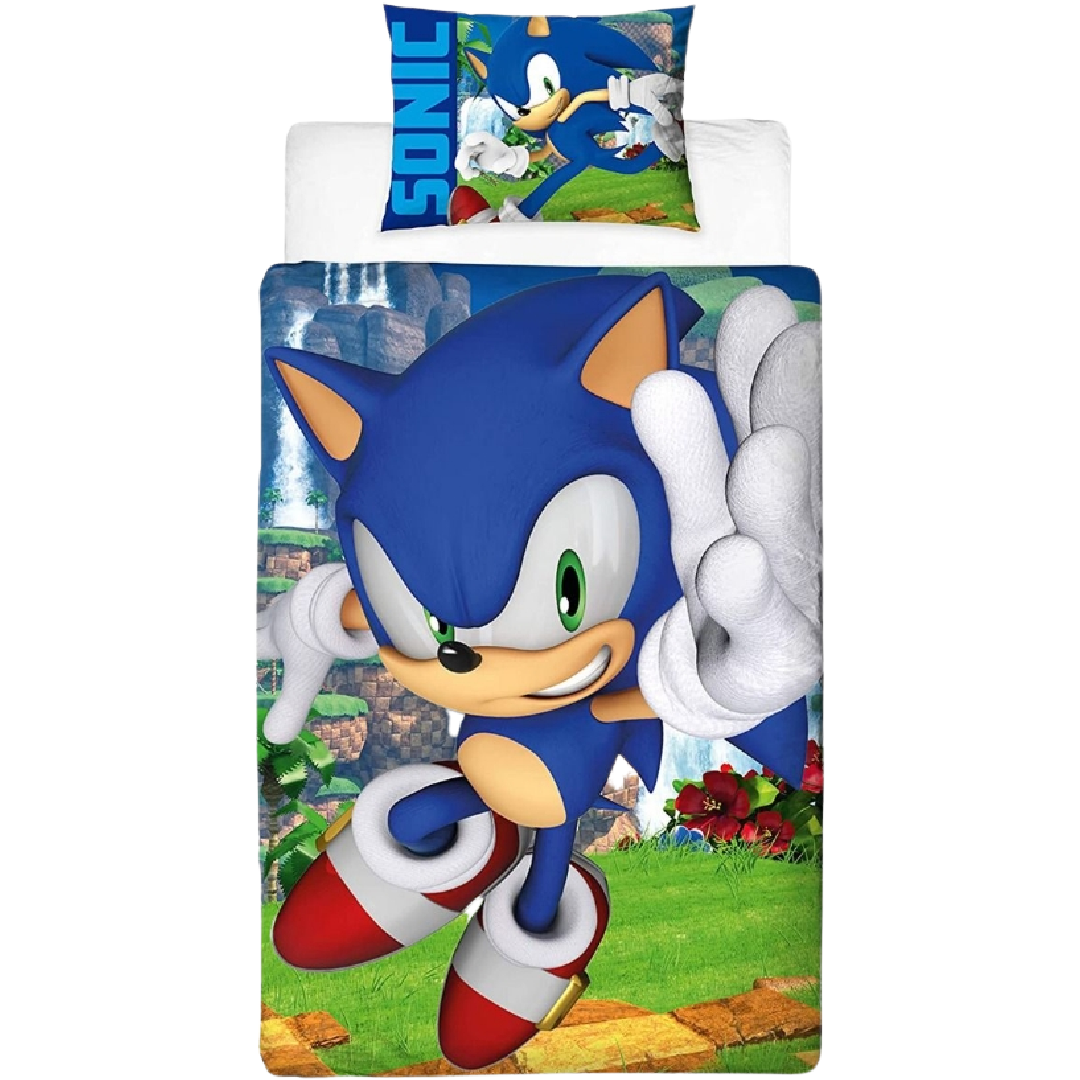 Sonic the Hedgehog | Moves Single Bed Quilt Cover Set | Little Gecko