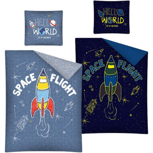 Space Flight | Single Bed Quilt Cover Set | Little Gecko