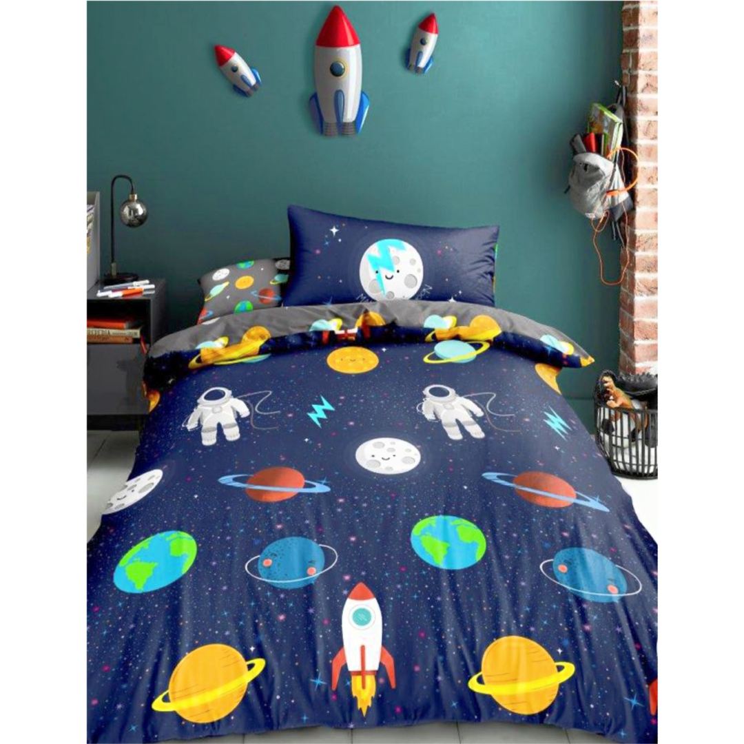 Space | Single Bed Quilt Cover Set | Little Gecko