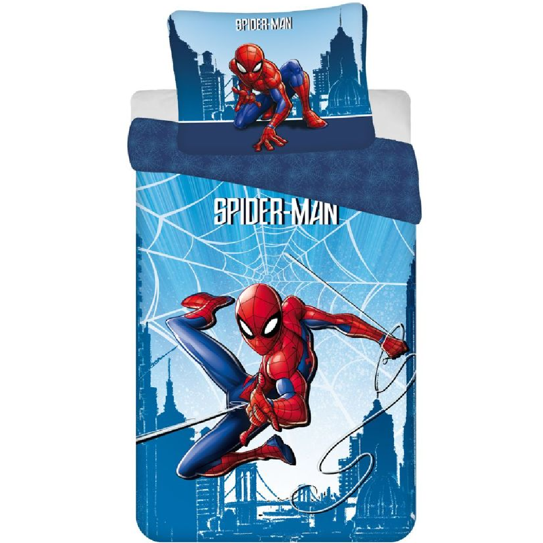Spiderman | Blue Single Bed Quilt Cover Set | Little Gecko
