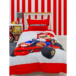 Super Mario | Closeup Single Bed Panel Quilt Cover Set | Little Gecko