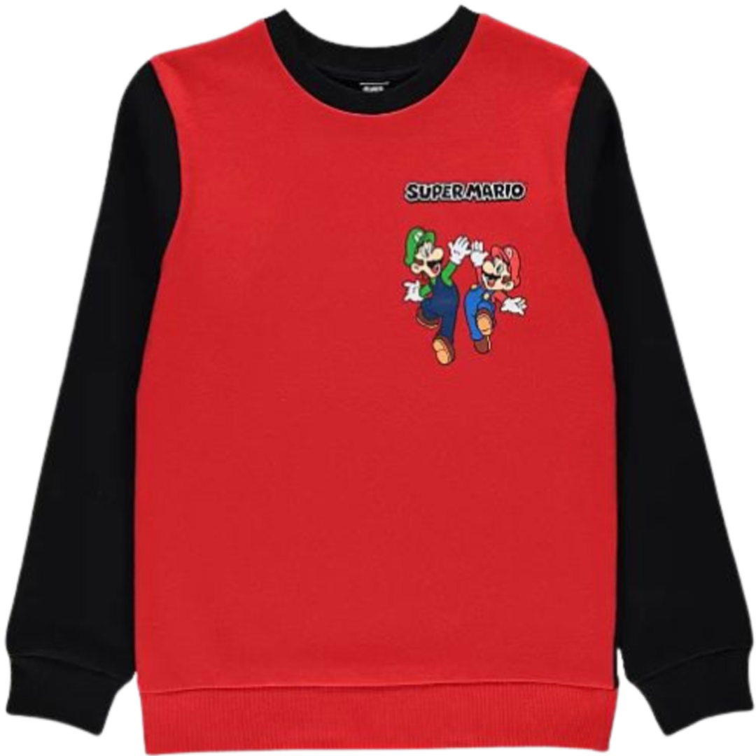 Super Mario | Red/Black Sweatshirt | Little Gecko