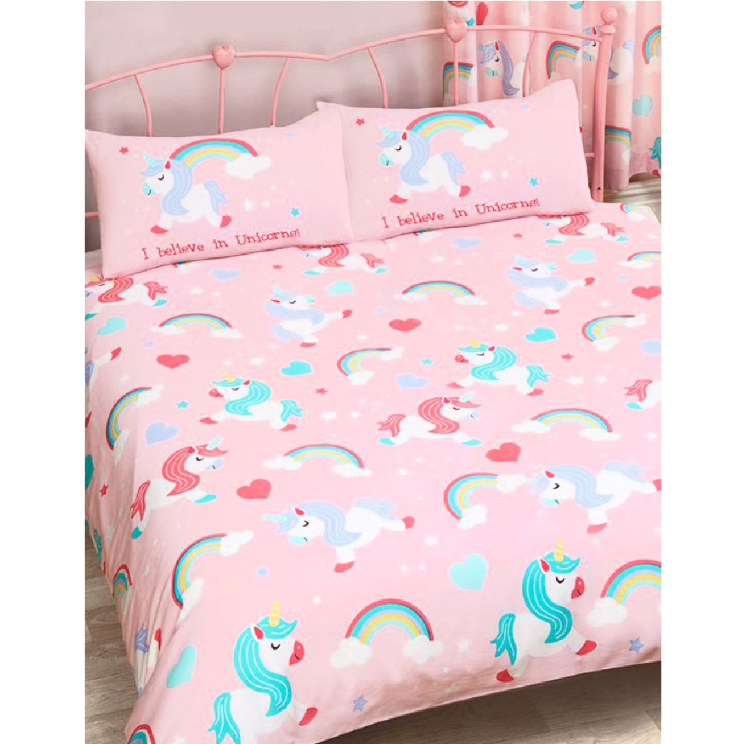 I Believe in Unicorns | Double/Queen Bed Quilt Cover Set | Little Gecko