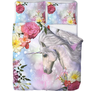 Sparkle & Shine Unicorn | King Bed Quilt Cover Set | Little Gecko