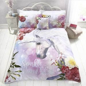 Sparkle & Shine Unicorn | Double/Queen Bed Quilt Cover Set | Little Gecko