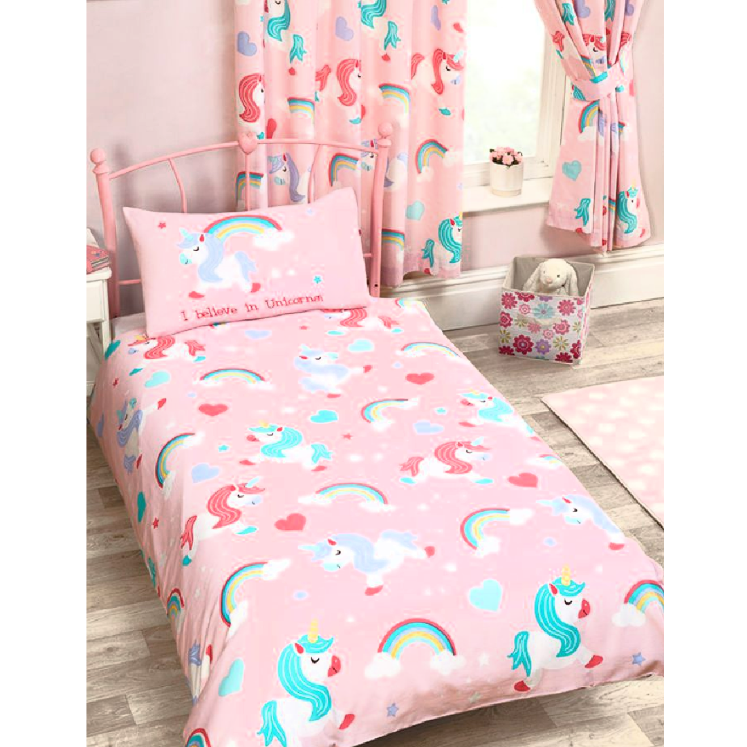 I Believe in Unicorns Toddler Cot Bed Quilt Cover Set Little Gecko