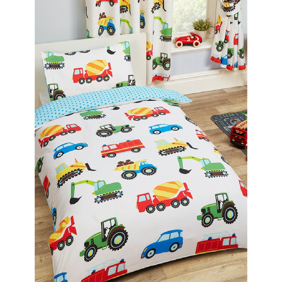 Trucks & Transport | Single Bed Quilt Cover Set | Little Gecko