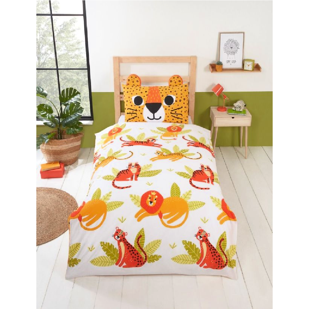 Wild Cats | Toddler/Cot Bed Quilt Cover Set | Little Gecko